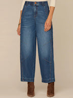 Relaxed Barrel Leg Jean with Snap Hem