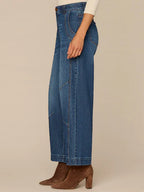 Relaxed Barrel Leg Jean with Snap Hem