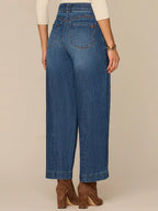 Relaxed Barrel Leg Jean with Snap Hem
