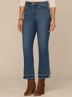 Jean with Double Layer Stud Fray Hem