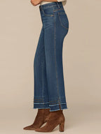 Jean with Double Layer Stud Fray Hem