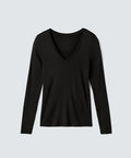 Slim Merino Long Sleeve V‑Neck